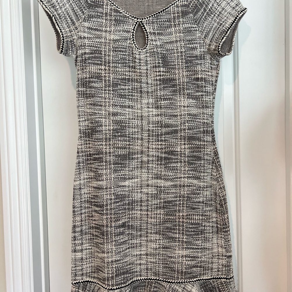 Max Studio Professional Black and White Tweed Dress Size 6